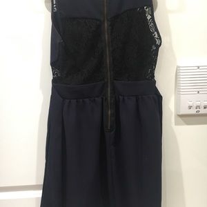 Pepulum dress in Navy with lace back